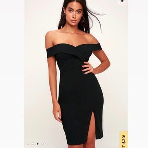Lulu’s Classic Glam Black Off The Shoulder Bodycon